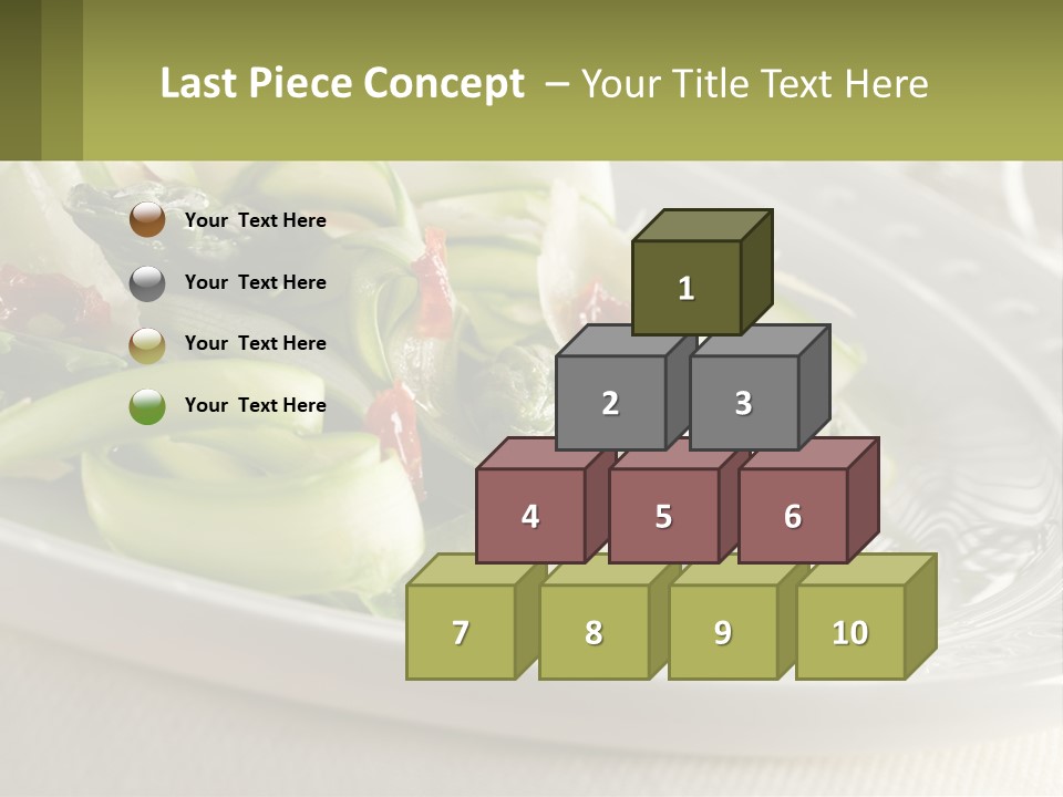 A White Plate Topped With Green Vegetables And Sauce PowerPoint Template