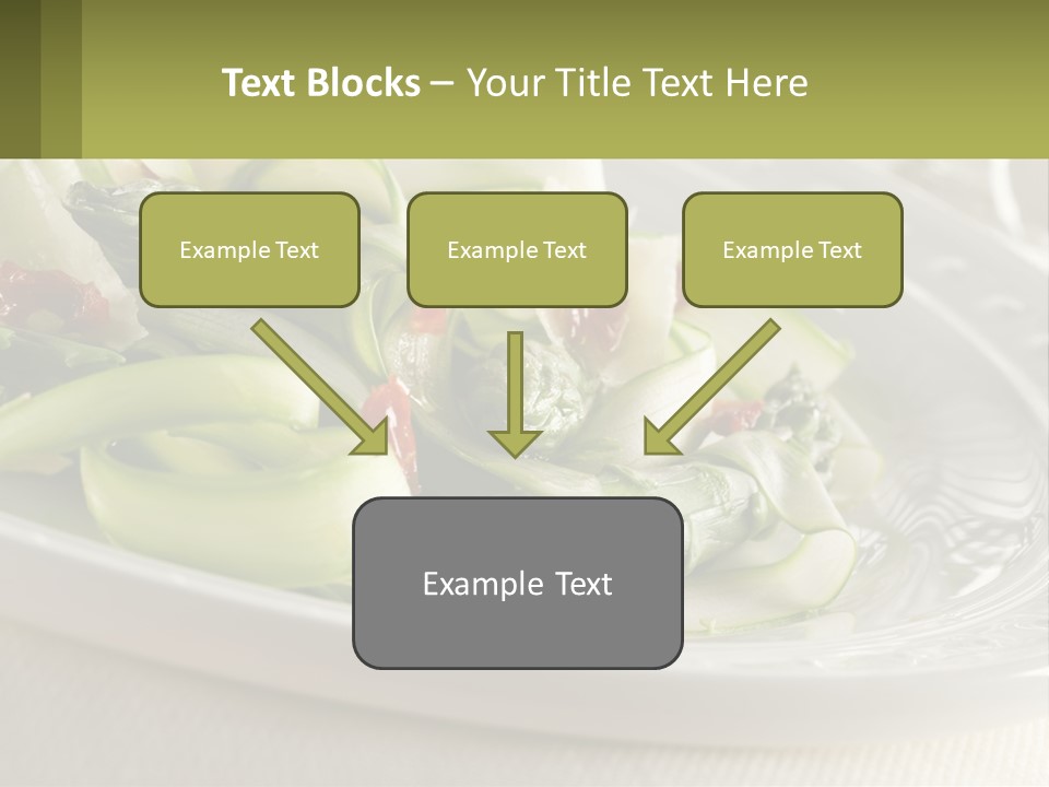 A White Plate Topped With Green Vegetables And Sauce PowerPoint Template