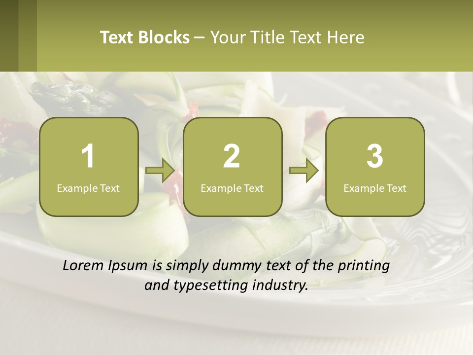 A White Plate Topped With Green Vegetables And Sauce PowerPoint Template
