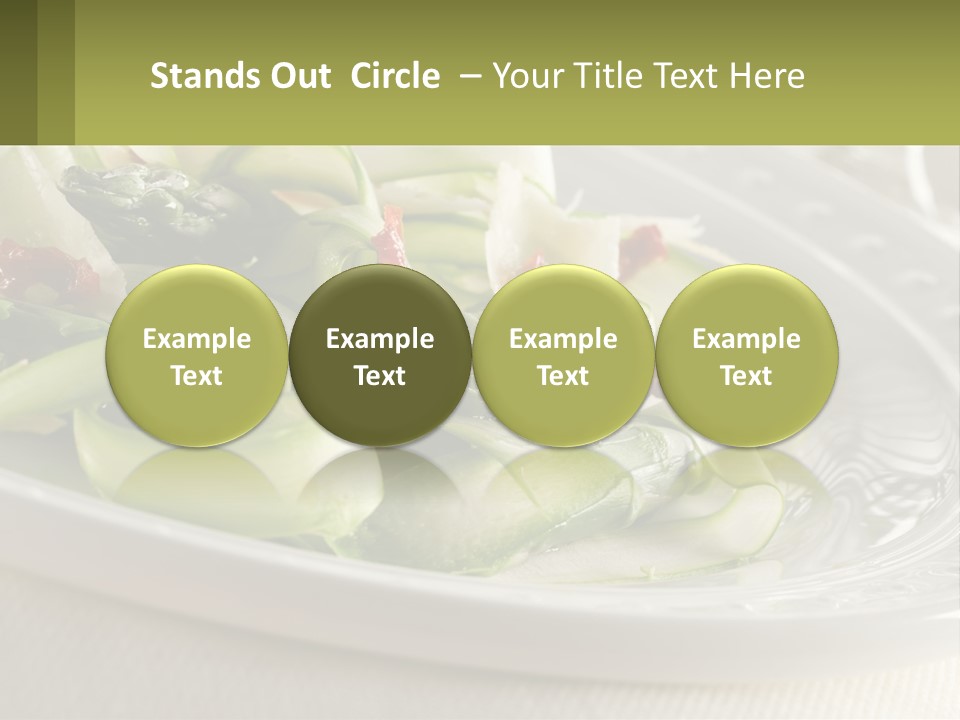 A White Plate Topped With Green Vegetables And Sauce PowerPoint Template