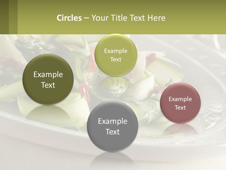 A White Plate Topped With Green Vegetables And Sauce PowerPoint Template