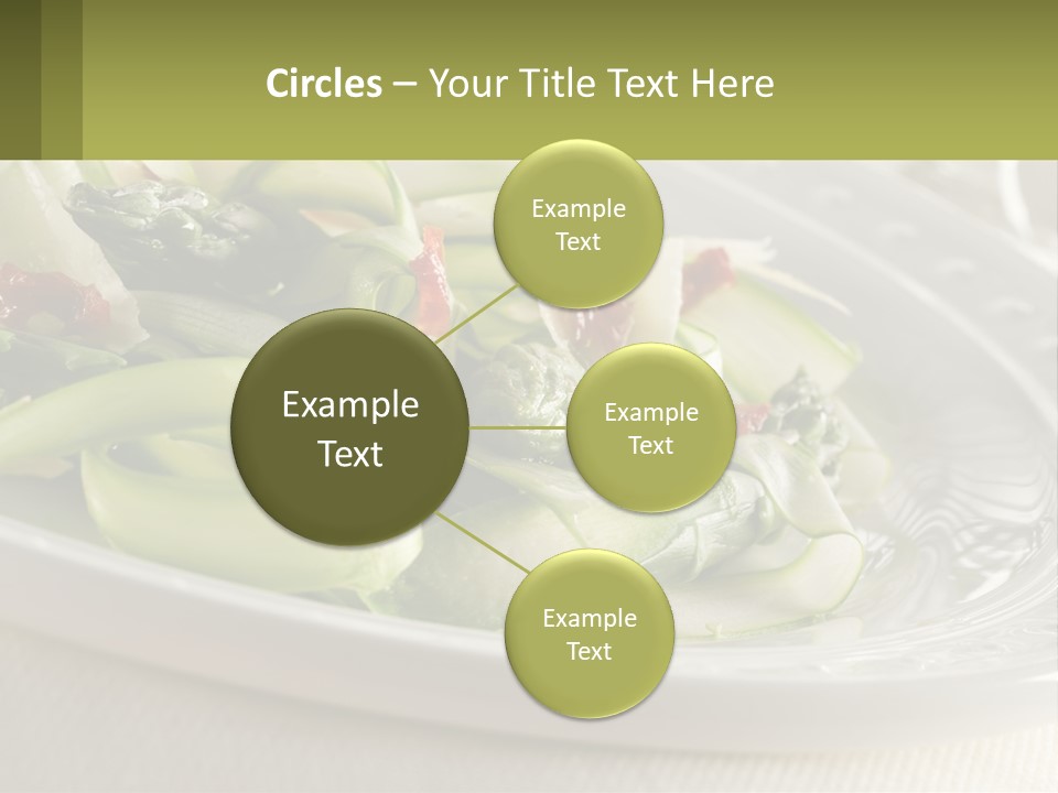 A White Plate Topped With Green Vegetables And Sauce PowerPoint Template