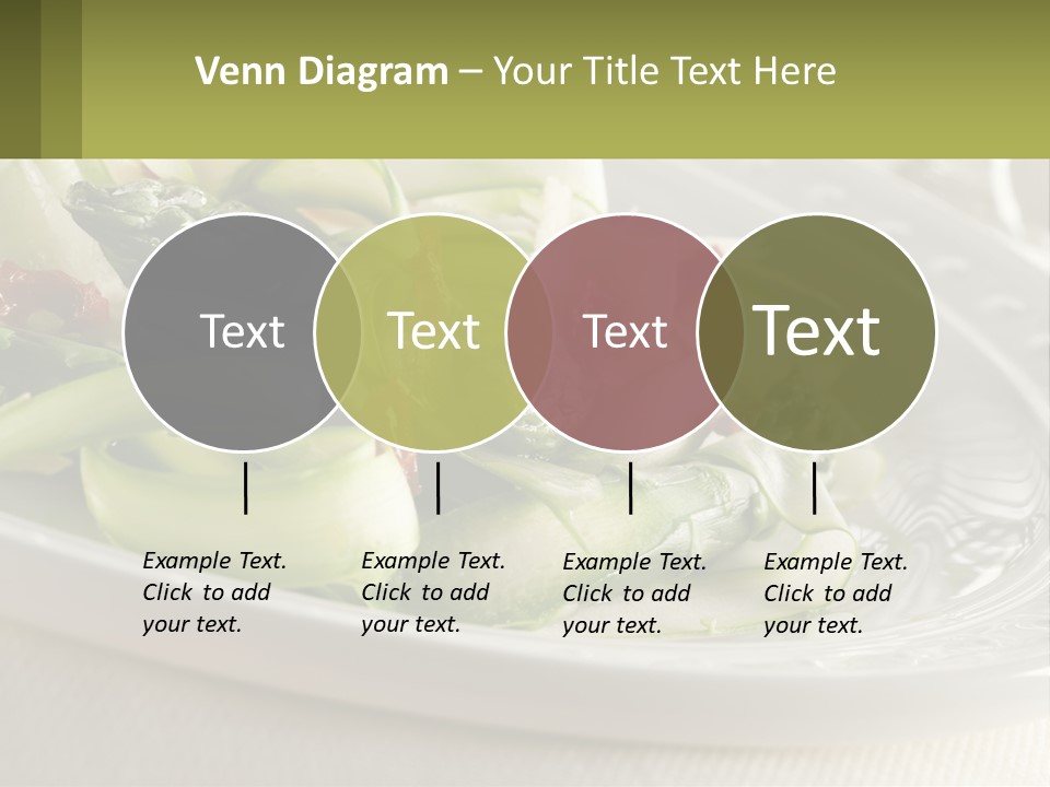 A White Plate Topped With Green Vegetables And Sauce PowerPoint Template