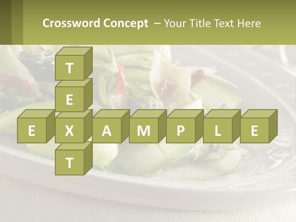 A White Plate Topped With Green Vegetables And Sauce PowerPoint Template