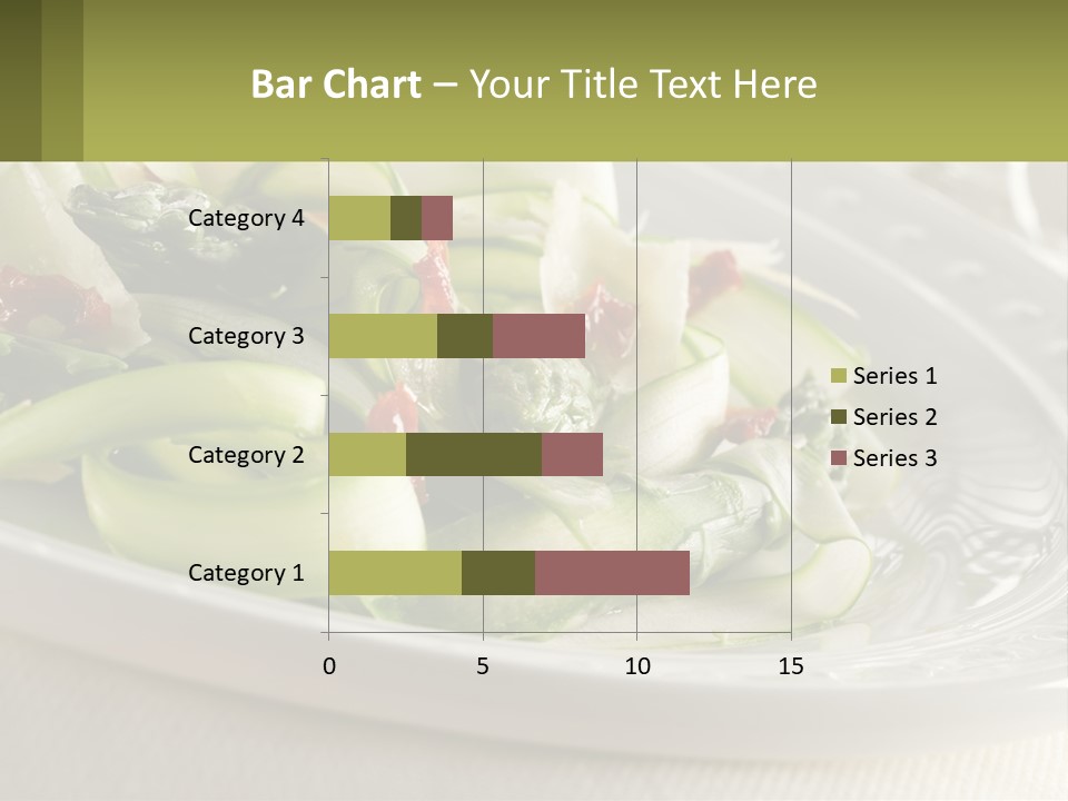 A White Plate Topped With Green Vegetables And Sauce PowerPoint Template