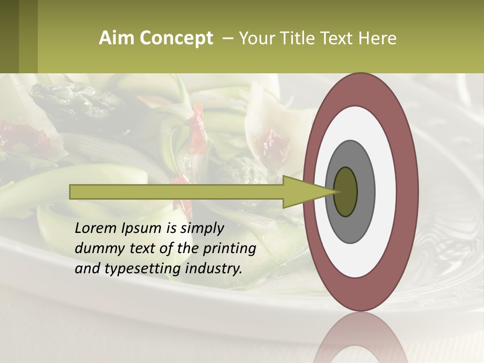 A White Plate Topped With Green Vegetables And Sauce PowerPoint Template