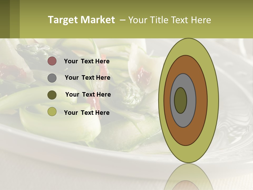 A White Plate Topped With Green Vegetables And Sauce PowerPoint Template