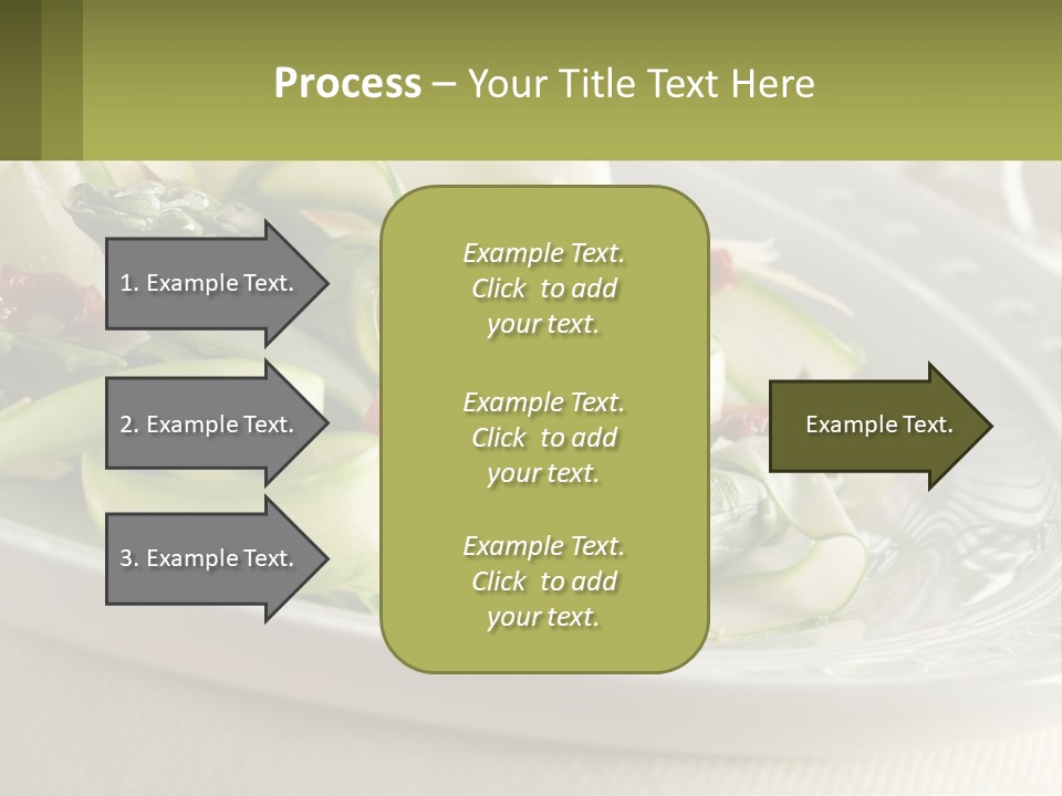 A White Plate Topped With Green Vegetables And Sauce PowerPoint Template