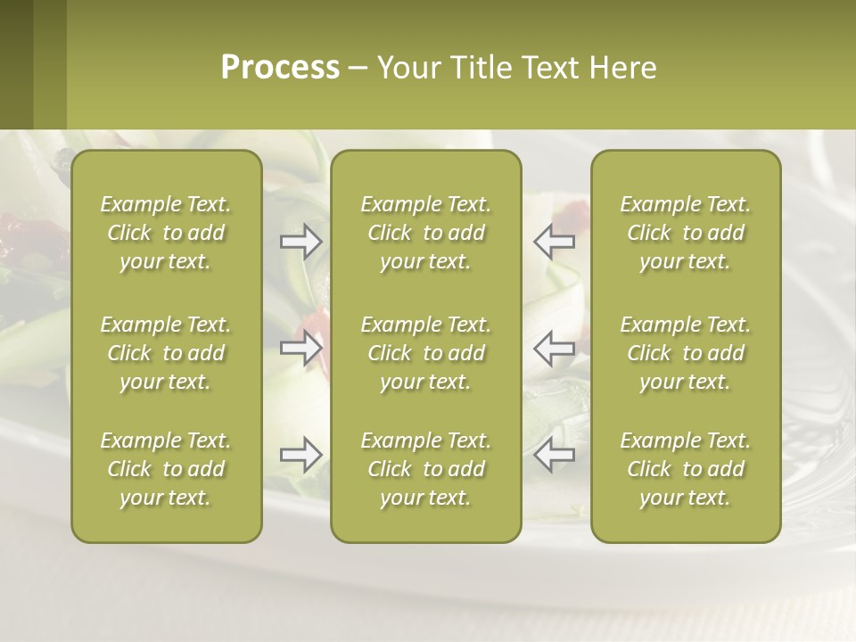 A White Plate Topped With Green Vegetables And Sauce PowerPoint Template