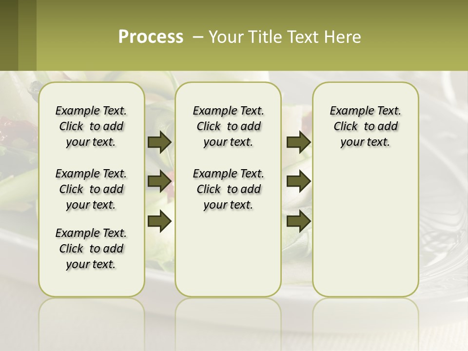 A White Plate Topped With Green Vegetables And Sauce PowerPoint Template