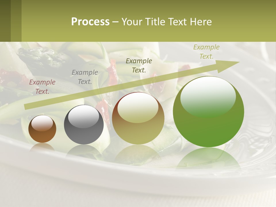 A White Plate Topped With Green Vegetables And Sauce PowerPoint Template