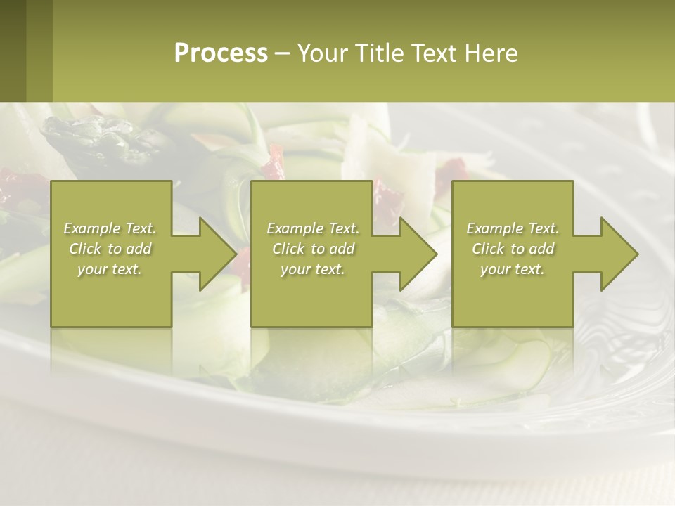 A White Plate Topped With Green Vegetables And Sauce PowerPoint Template