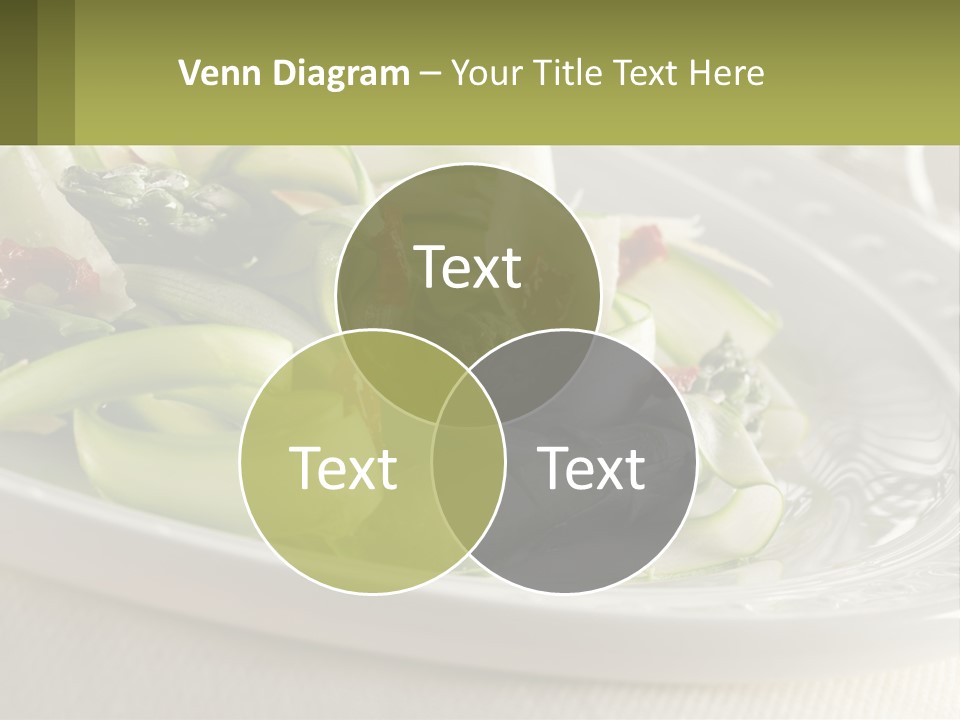 A White Plate Topped With Green Vegetables And Sauce PowerPoint Template
