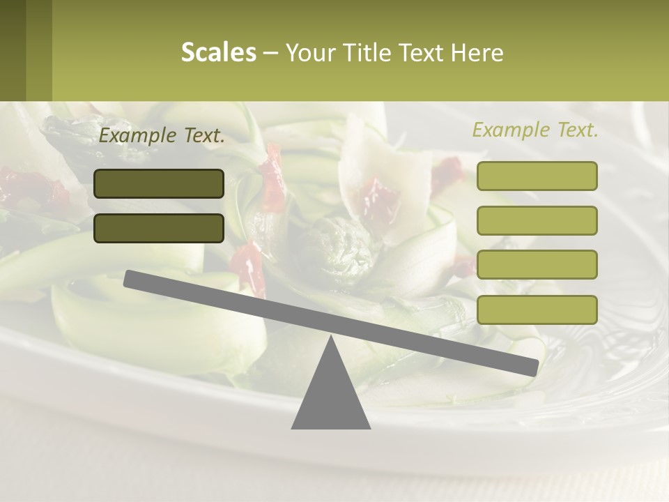 A White Plate Topped With Green Vegetables And Sauce PowerPoint Template