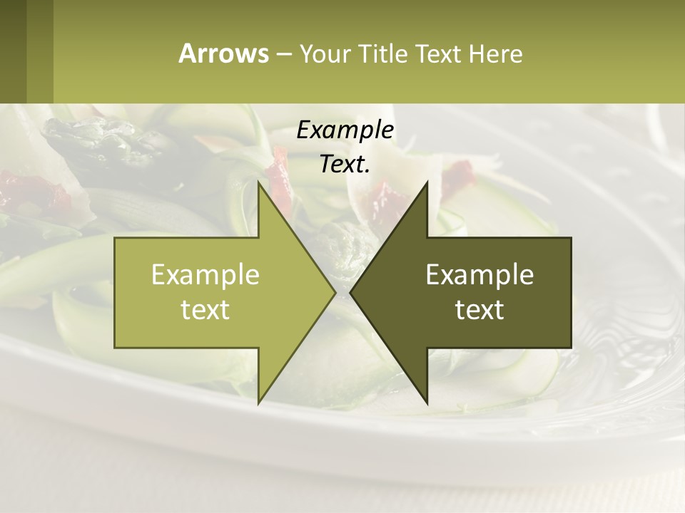 A White Plate Topped With Green Vegetables And Sauce PowerPoint Template