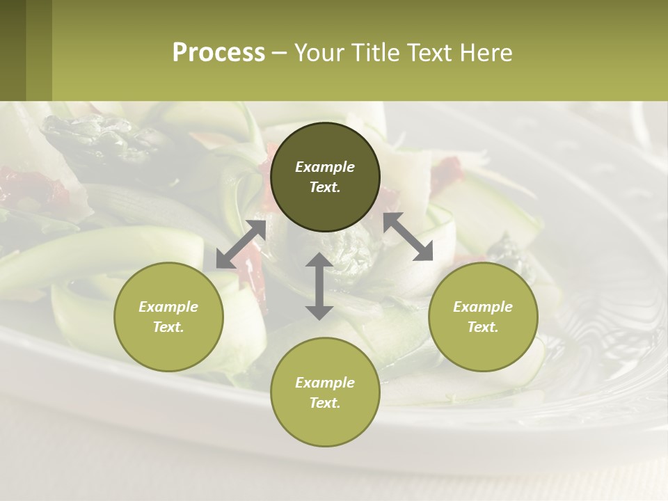 A White Plate Topped With Green Vegetables And Sauce PowerPoint Template