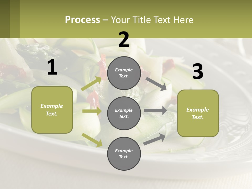 A White Plate Topped With Green Vegetables And Sauce PowerPoint Template
