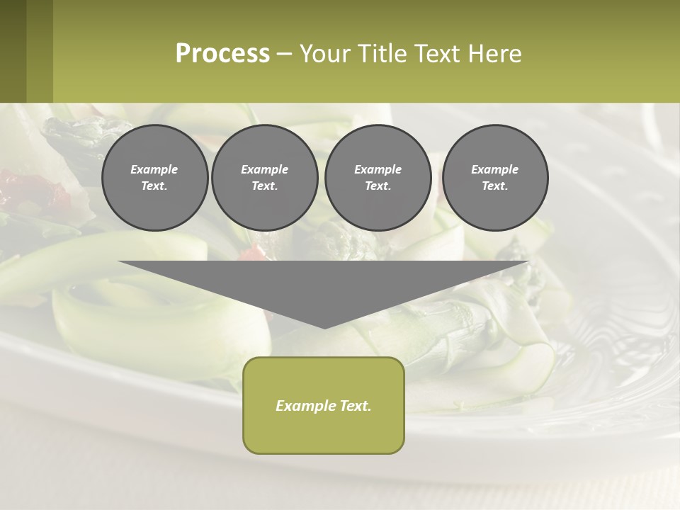 A White Plate Topped With Green Vegetables And Sauce PowerPoint Template