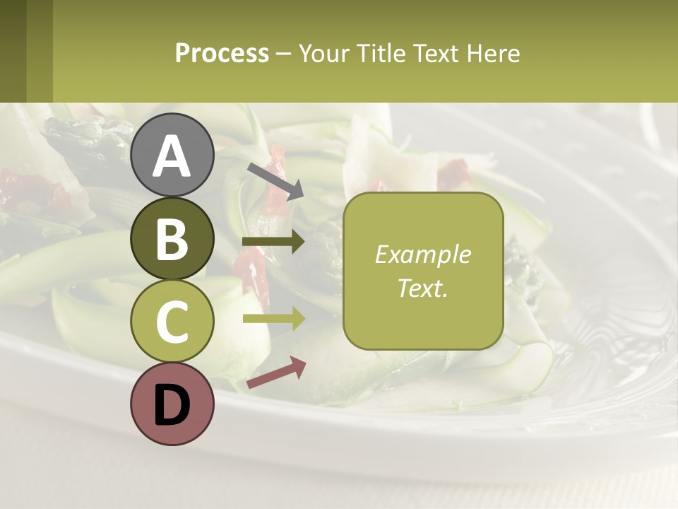 A White Plate Topped With Green Vegetables And Sauce PowerPoint Template
