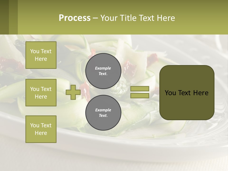 A White Plate Topped With Green Vegetables And Sauce PowerPoint Template