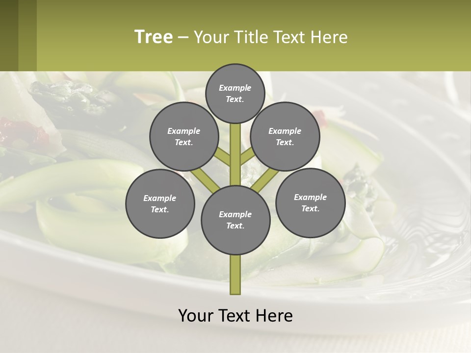 A White Plate Topped With Green Vegetables And Sauce PowerPoint Template
