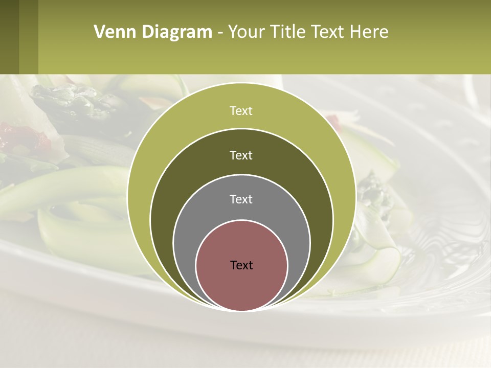 A White Plate Topped With Green Vegetables And Sauce PowerPoint Template