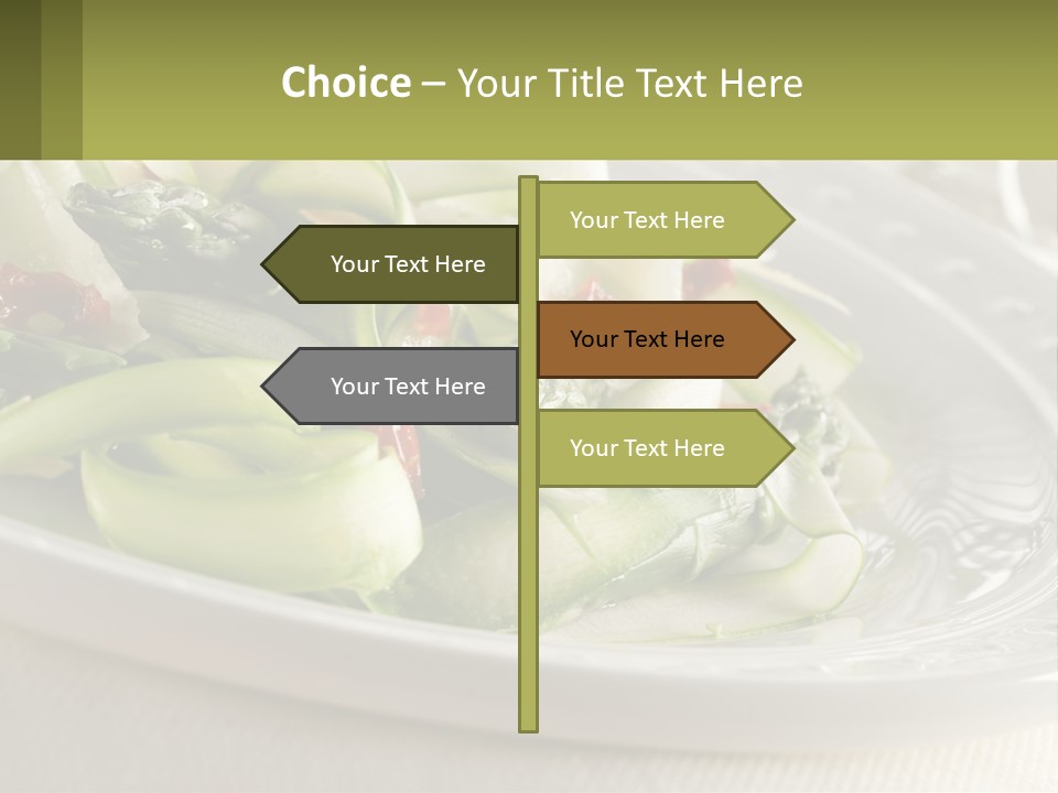 A White Plate Topped With Green Vegetables And Sauce PowerPoint Template