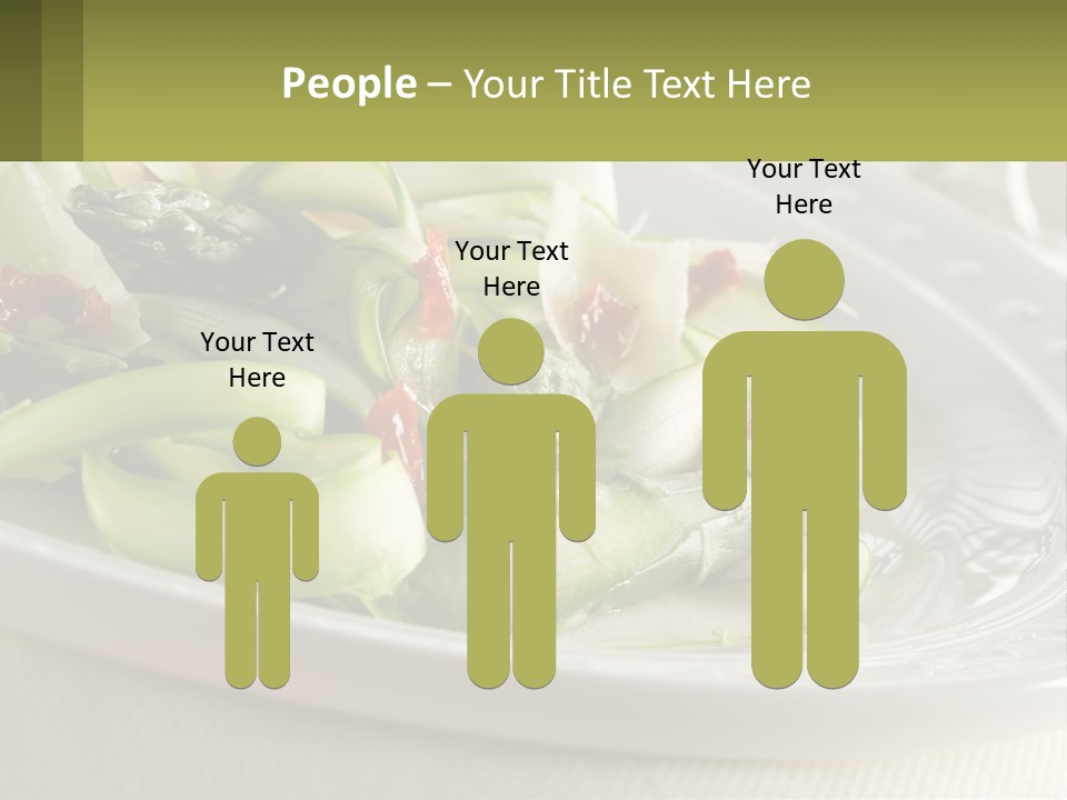 A White Plate Topped With Green Vegetables And Sauce PowerPoint Template