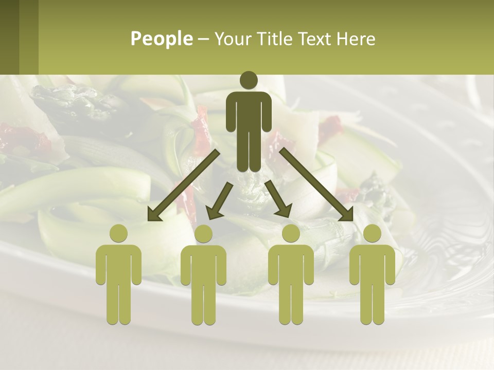 A White Plate Topped With Green Vegetables And Sauce PowerPoint Template