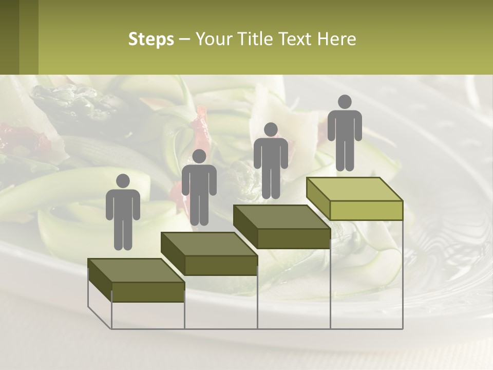 A White Plate Topped With Green Vegetables And Sauce PowerPoint Template