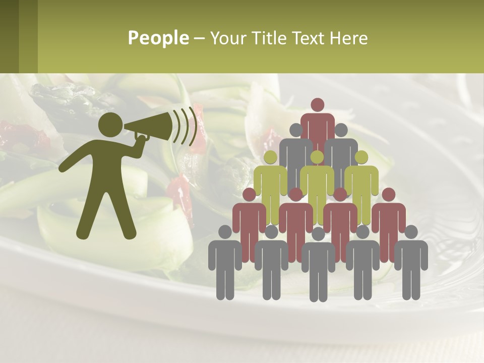 A White Plate Topped With Green Vegetables And Sauce PowerPoint Template