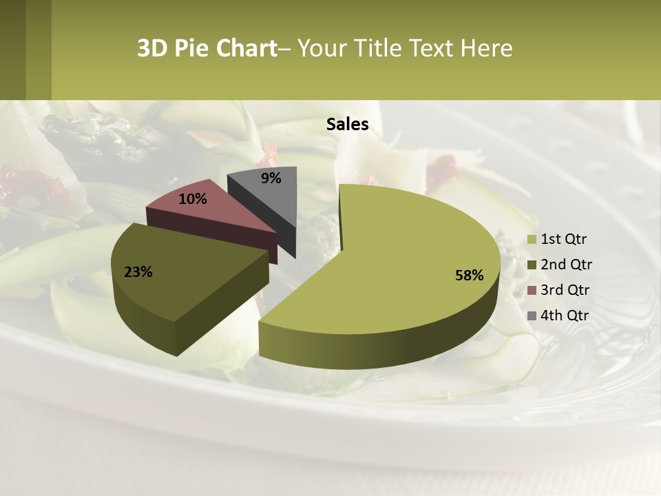 A White Plate Topped With Green Vegetables And Sauce PowerPoint Template