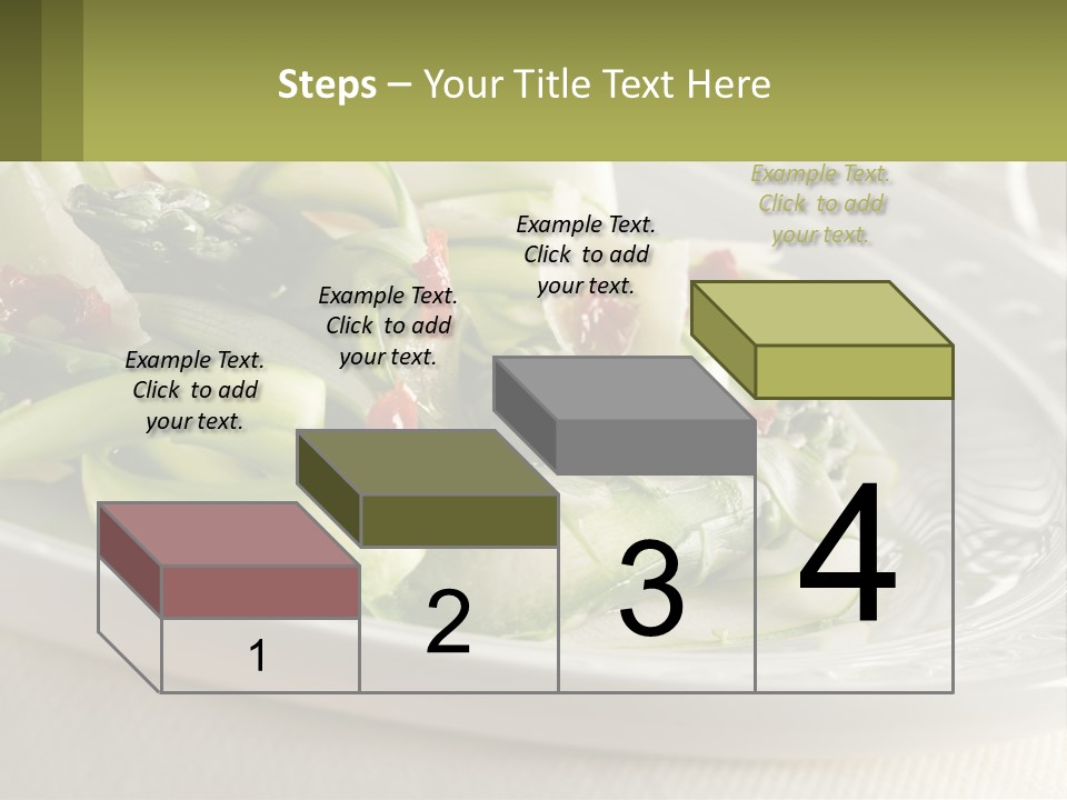 A White Plate Topped With Green Vegetables And Sauce PowerPoint Template