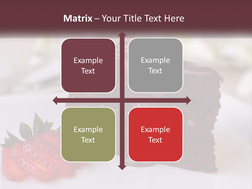 A Piece Of Chocolate Cake With A Strawberry On The Side PowerPoint Template