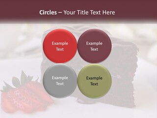 A Piece Of Chocolate Cake With A Strawberry On The Side PowerPoint Template