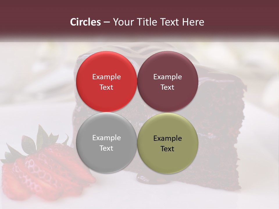 A Piece Of Chocolate Cake With A Strawberry On The Side PowerPoint Template