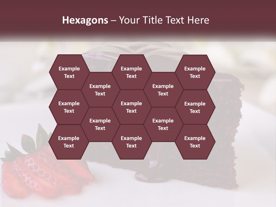 A Piece Of Chocolate Cake With A Strawberry On The Side PowerPoint Template