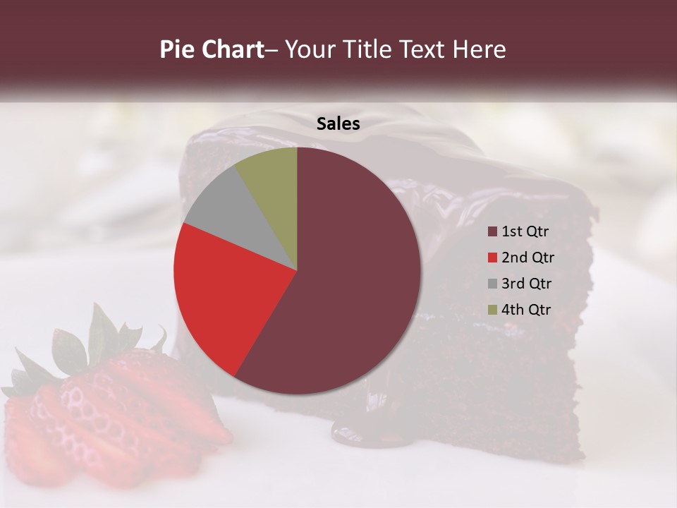 A Piece Of Chocolate Cake With A Strawberry On The Side PowerPoint Template