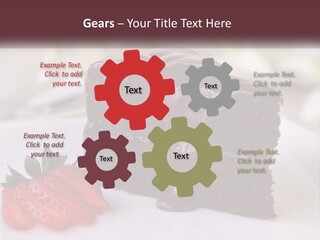 A Piece Of Chocolate Cake With A Strawberry On The Side PowerPoint Template