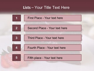 A Piece Of Chocolate Cake With A Strawberry On The Side PowerPoint Template