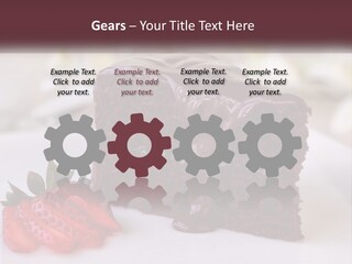A Piece Of Chocolate Cake With A Strawberry On The Side PowerPoint Template