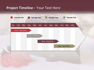 A Piece Of Chocolate Cake With A Strawberry On The Side PowerPoint Template