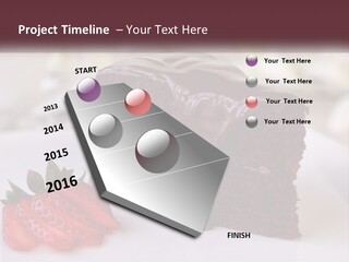 A Piece Of Chocolate Cake With A Strawberry On The Side PowerPoint Template