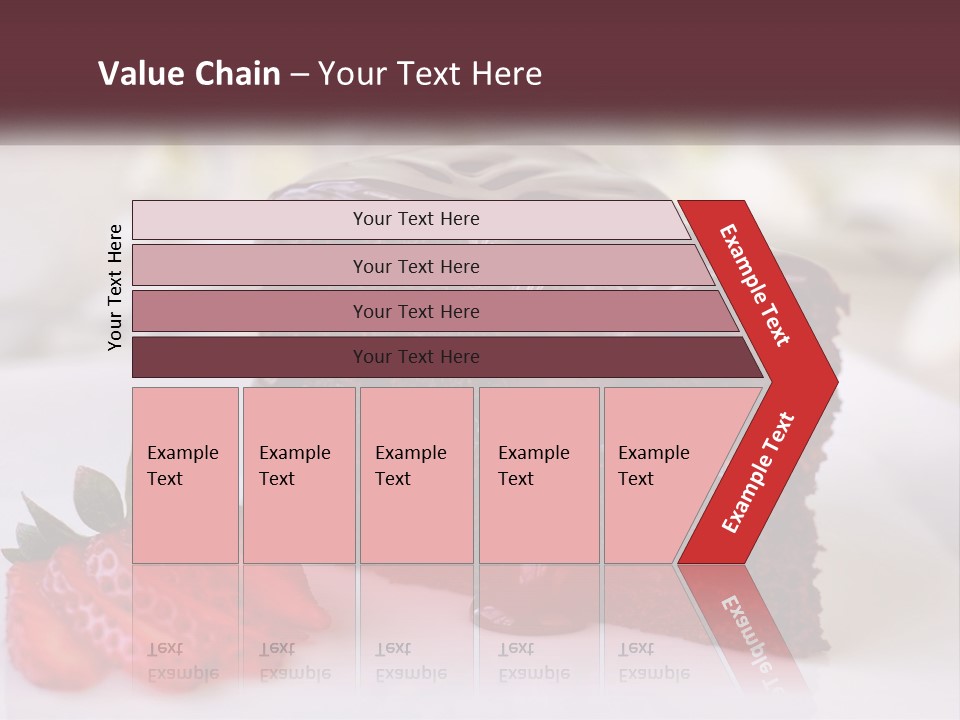 A Piece Of Chocolate Cake With A Strawberry On The Side PowerPoint Template