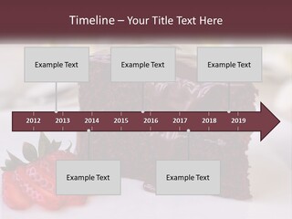 A Piece Of Chocolate Cake With A Strawberry On The Side PowerPoint Template