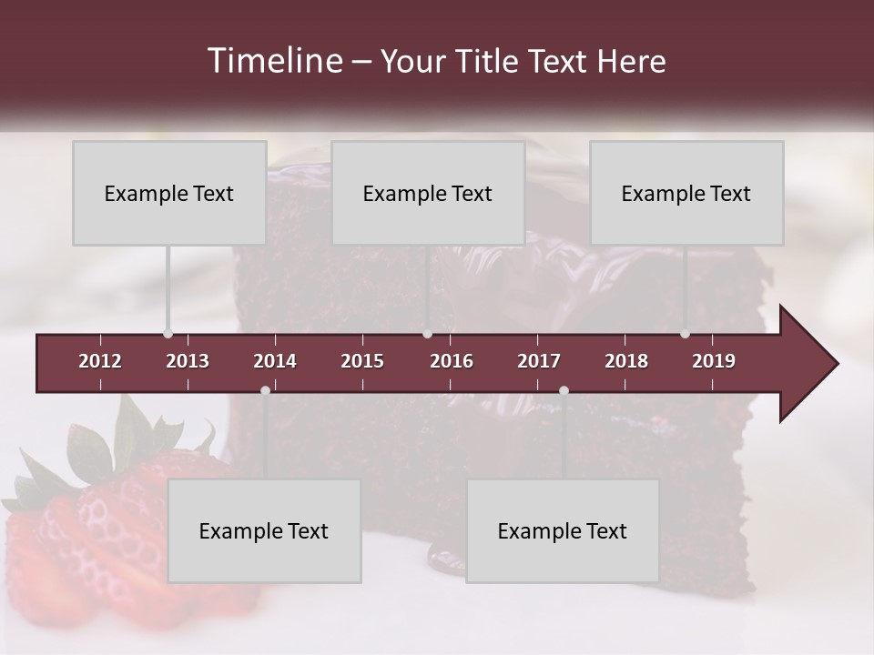 A Piece Of Chocolate Cake With A Strawberry On The Side PowerPoint Template