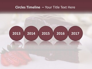 A Piece Of Chocolate Cake With A Strawberry On The Side PowerPoint Template