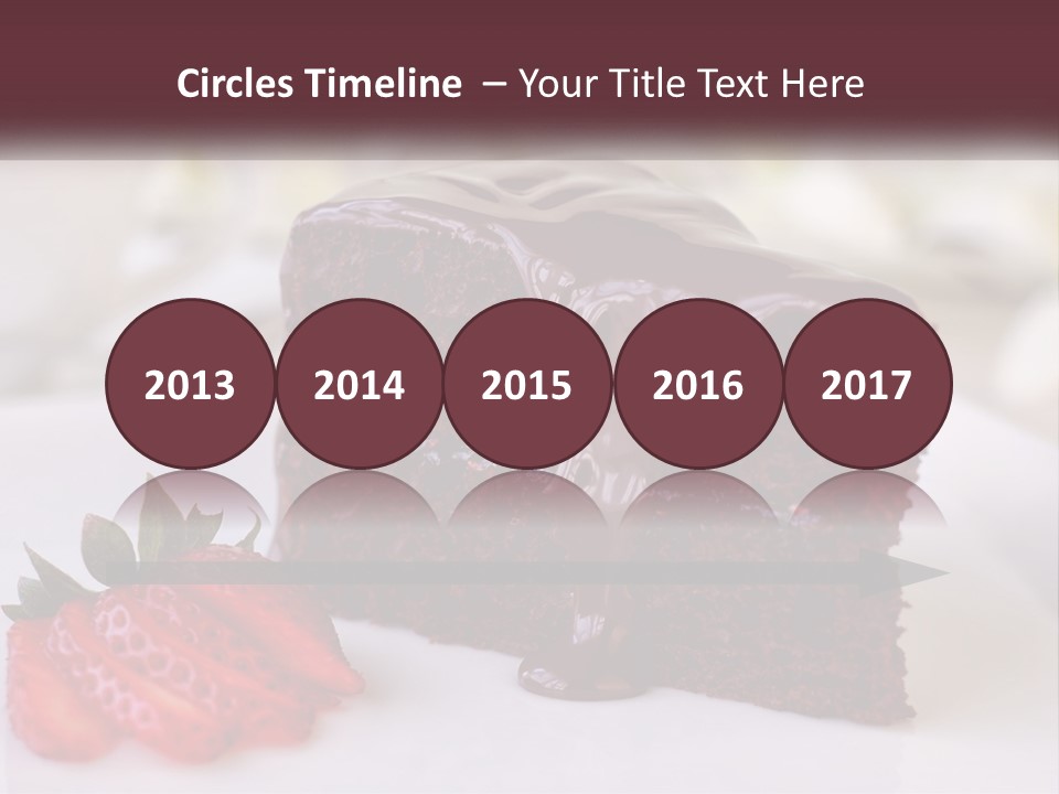 A Piece Of Chocolate Cake With A Strawberry On The Side PowerPoint Template