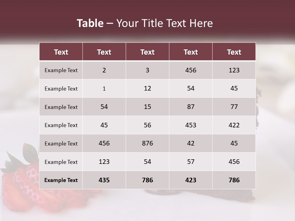 A Piece Of Chocolate Cake With A Strawberry On The Side PowerPoint Template