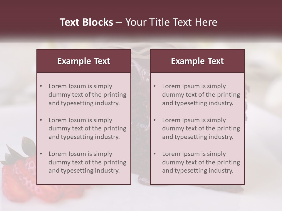 A Piece Of Chocolate Cake With A Strawberry On The Side PowerPoint Template